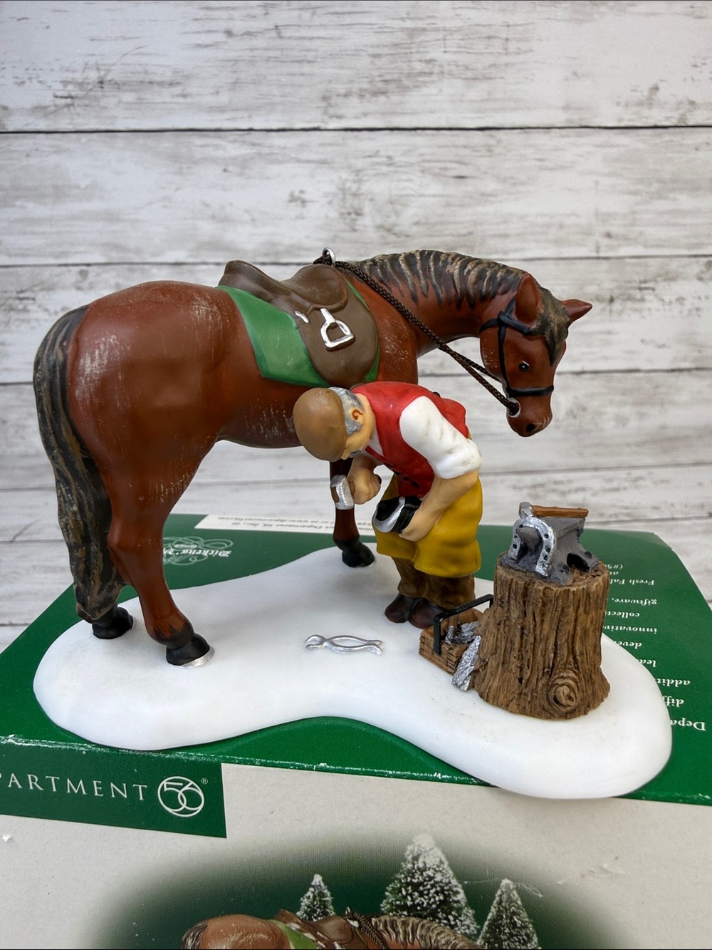 Department 56 Blacksmith to the rescue Dickens Village Christmas accessory